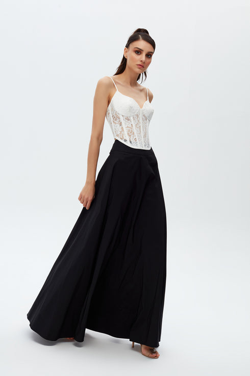 WHITE LACE CORSET CROP TOP